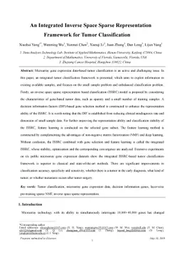 An Integrated Inverse Space Sparse Representation Framework for Tumor
  Classification