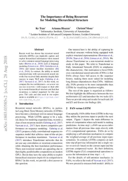 The Importance of Being Recurrent for Modeling Hierarchical Structure