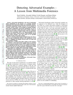 Detecting Adversarial Examples - A Lesson from Multimedia Forensics