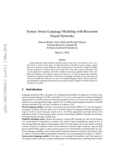 Syntax-Aware Language Modeling with Recurrent Neural Networks