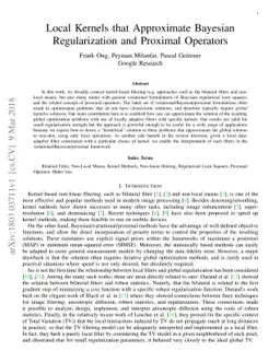 Local Kernels that Approximate Bayesian Regularization and Proximal
  Operators