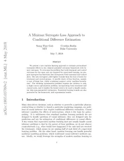 A Minimax Surrogate Loss Approach to Conditional Difference Estimation