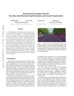 Driving Scene Perception Network: Real-time Joint Detection, Depth
  Estimation and Semantic Segmentation