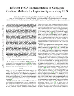 Efficient FPGA Implementation of Conjugate Gradient Methods for
  Laplacian System using HLS