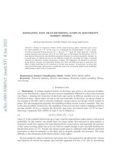 Estimating fast mean-reverting jumps in electricity market models