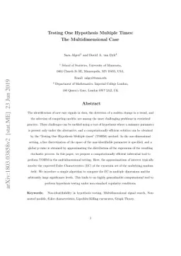 Testing One Hypothesis Multiple Times: The Multidimensional Case