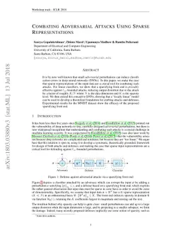 Combating Adversarial Attacks Using Sparse Representations