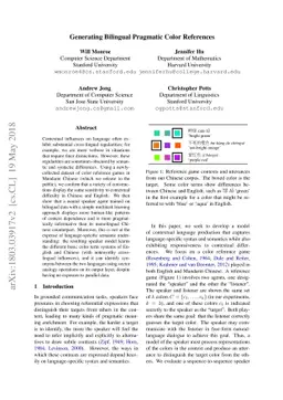 Generating Bilingual Pragmatic Color References