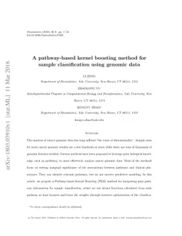 A pathway-based kernel boosting method for sample classification using
  genomic data