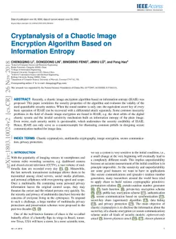 Cryptanalysis of a Chaotic Image Encryption Algorithm Based on
  Information Entropy