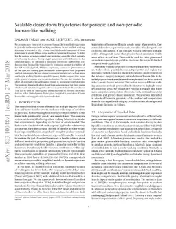 Scalable closed-form trajectories for periodic and non-periodic
  human-like walking