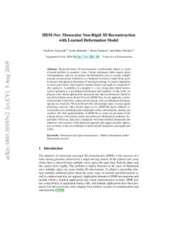 HDM-Net: Monocular Non-Rigid 3D Reconstruction with Learned Deformation
  Model