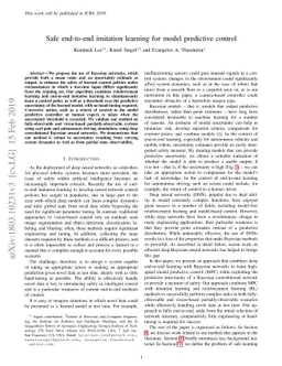 Safe end-to-end imitation learning for model predictive control