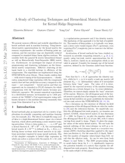 A Study of Clustering Techniques and Hierarchical Matrix Formats for
  Kernel Ridge Regression