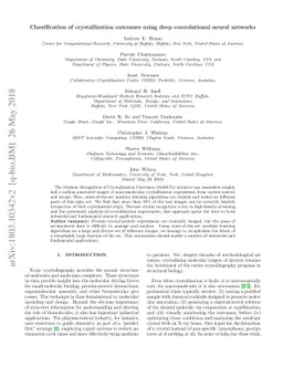 Classification of crystallization outcomes using deep convolutional
  neural networks