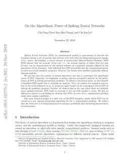 On the Algorithmic Power of Spiking Neural Networks