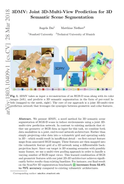 3DMV: Joint 3D-Multi-View Prediction for 3D Semantic Scene Segmentation