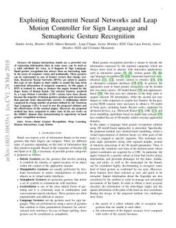 Exploiting Recurrent Neural Networks and Leap Motion Controller for Sign
  Language and Semaphoric Gesture Recognition