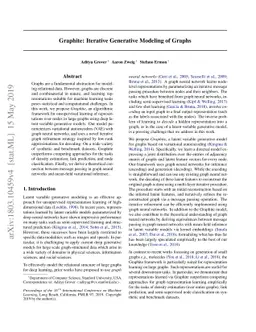 Graphite: Iterative Generative Modeling of Graphs