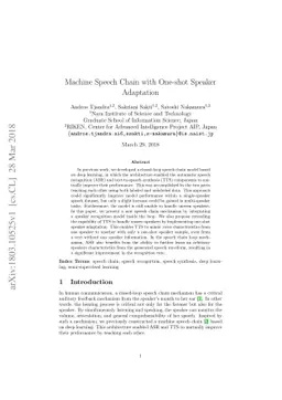 Machine Speech Chain with One-shot Speaker Adaptation