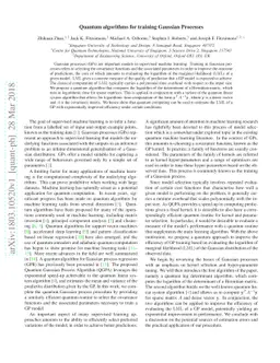 Quantum algorithms for training Gaussian Processes