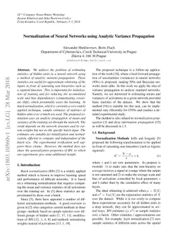 Normalization of Neural Networks using Analytic Variance Propagation