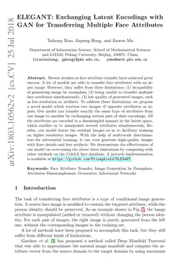 ELEGANT: Exchanging Latent Encodings with GAN for Transferring Multiple
  Face Attributes