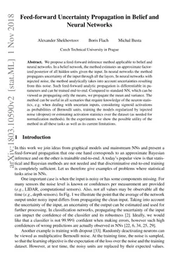 Feed-forward Uncertainty Propagation in Belief and Neural Networks