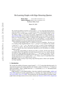 On Learning Graphs with Edge-Detecting Queries