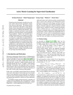 Active Metric Learning for Supervised Classification