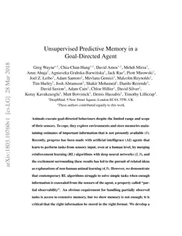 Unsupervised Predictive Memory in a Goal-Directed Agent