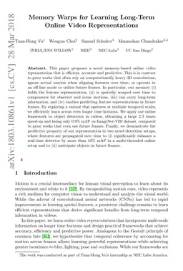 Memory Warps for Learning Long-Term Online Video Representations