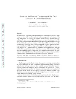 Statistical Validity and Consistency of Big Data Analytics: A General
  Framework