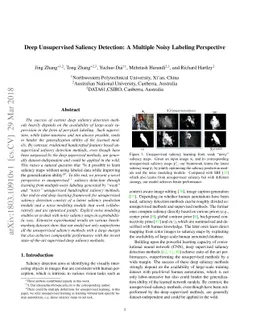 Deep Unsupervised Saliency Detection: A Multiple Noisy Labeling
  Perspective