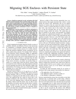 Migrating SGX Enclaves with Persistent State