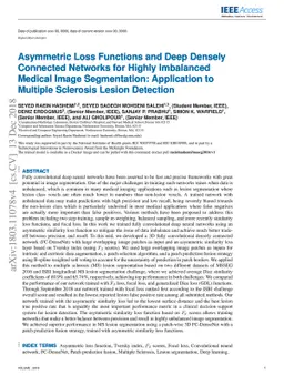Asymmetric Loss Functions and Deep Densely Connected Networks for Highly
  Imbalanced Medical Image Segmentation: Application to Multiple Sclerosis
  Lesion Detection