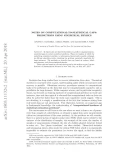 Notes on computational-to-statistical gaps: predictions using
  statistical physics