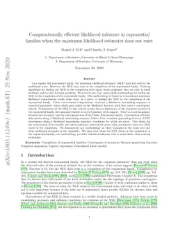 Computationally efficient likelihood inference in exponential families
  when the maximum likelihood estimator does not exist