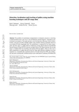 Detection, localisation and tracking of pallets using machine learning
  techniques and 2D range data