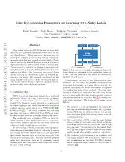 Joint Optimization Framework for Learning with Noisy Labels