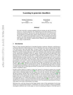 Learning to generate classifiers