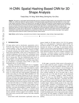 H-CNN: Spatial Hashing Based CNN for 3D Shape Analysis