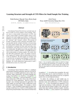 Learning Structure and Strength of CNN Filters for Small Sample Size
  Training