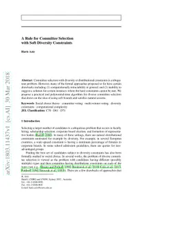 A Rule for Committee Selection with Soft Diversity Constraints
