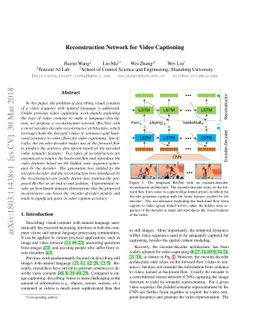 Reconstruction Network for Video Captioning