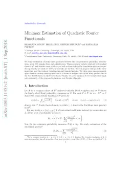 Minimax Estimation of Quadratic Fourier Functionals