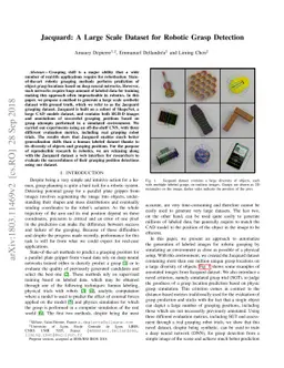 Jacquard: A Large Scale Dataset for Robotic Grasp Detection