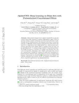 SpiderCNN: Deep Learning on Point Sets with Parameterized Convolutional
  Filters