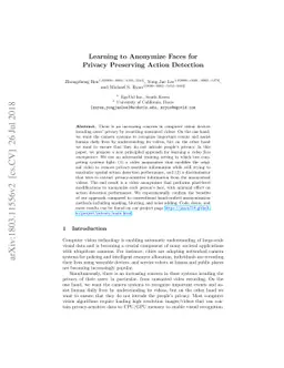 Learning to Anonymize Faces for Privacy Preserving Action Detection