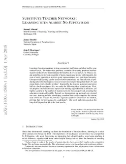 Substitute Teacher Networks: Learning with Almost No Supervision